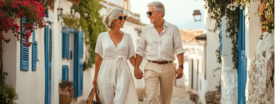 pareja paseando por las calles
