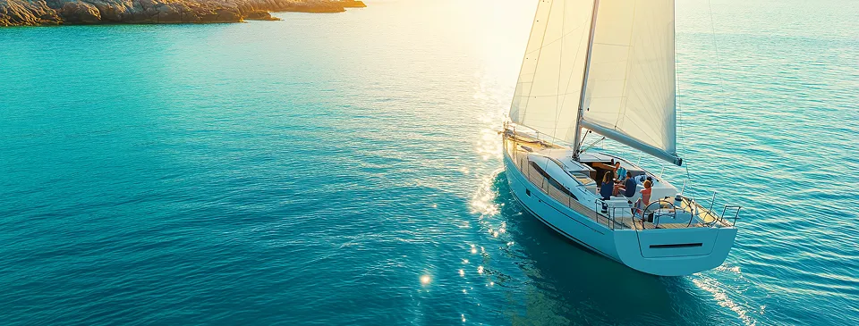 Velero en la cala